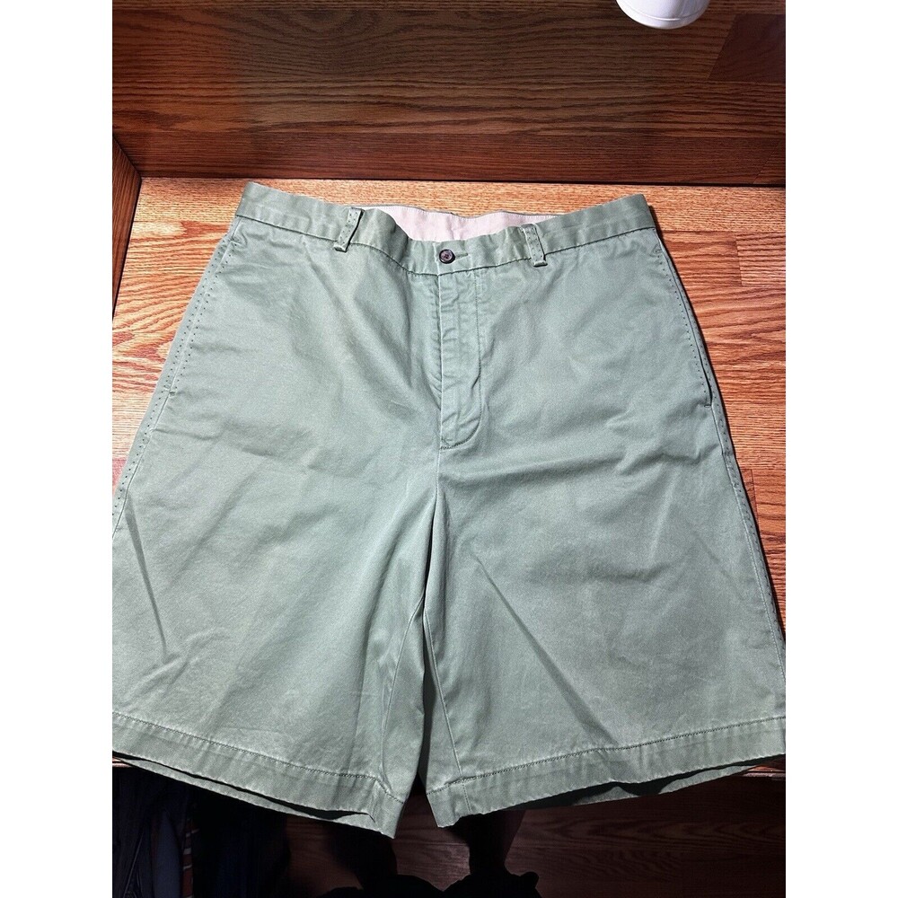 VTG Tommy Hilfiger Shorts Mens 34 Forest Green Flat Front Chinos Walking 2000s